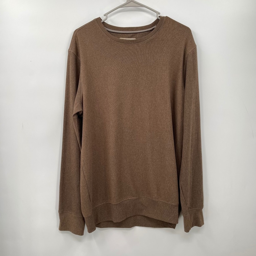 Boston Traders‎ Mens Brown Long Sleeve Crew Neck Pullover Casual Sweatshirt
